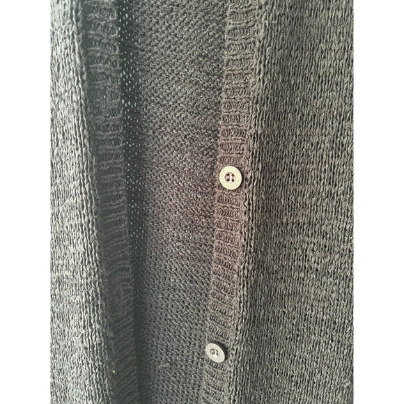 BCBGMaxazria Cardigan Womens Small Black Button Front Sleeveless Knit Sweater - Picture 6 of 6